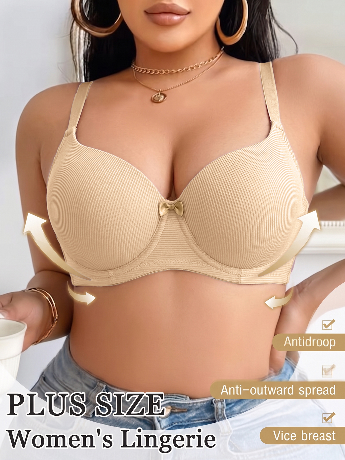 Plus Size Anti-Sagging Women B - Underwire Bra Padded บทวิจารณ์และราคา