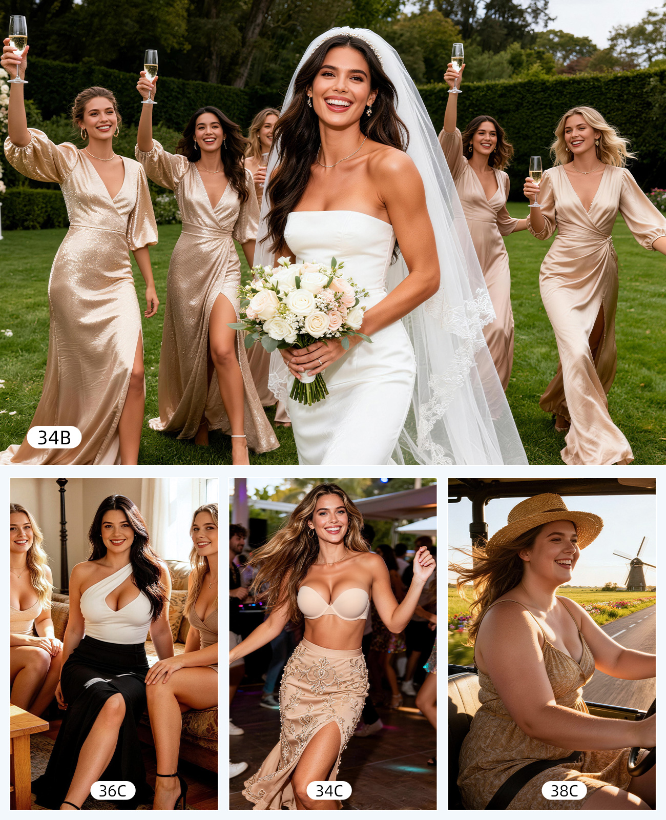 New Push Up Bra Women Lace Pad - Convertible Bra Multiway บทวิจารณ์และราคา
