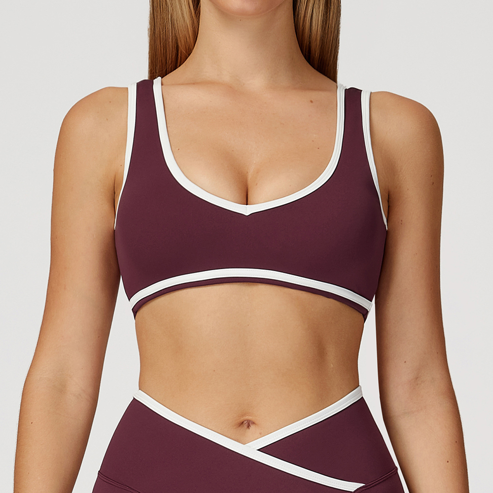V-Neck Sports Bra Women Top Pu - Plunge Bra Push Up บทวิจารณ์และราคา
