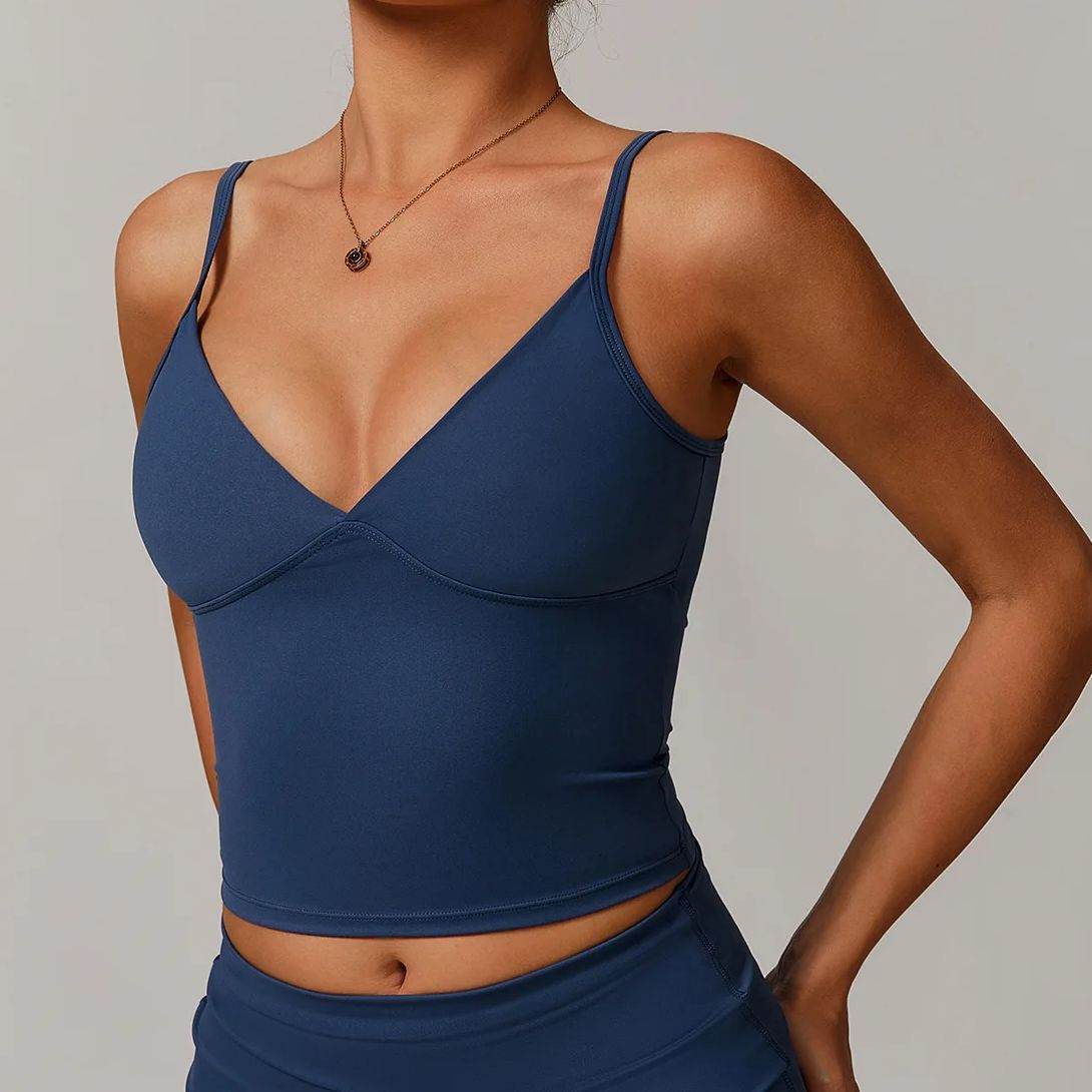 Breathable Sports Bra Fitness  - Plunge Bra Push Up บทวิจารณ์และราคา