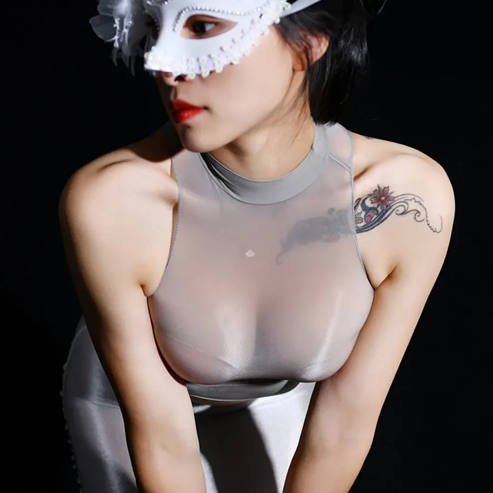Sheer Tops Shiny Soft Womens F - Sheer Mesh Bra บทวิจารณ์และราคา