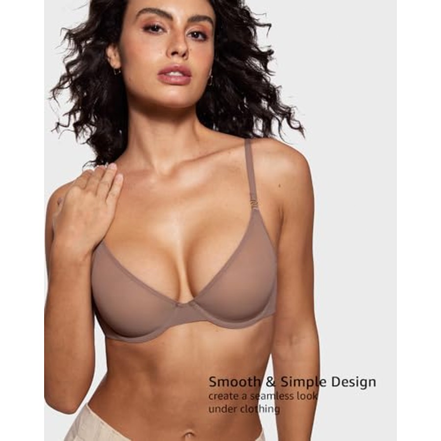 Women's Cosnufy Sheer Balconet - Demi Bra Balconette บทวิจารณ์และราคา