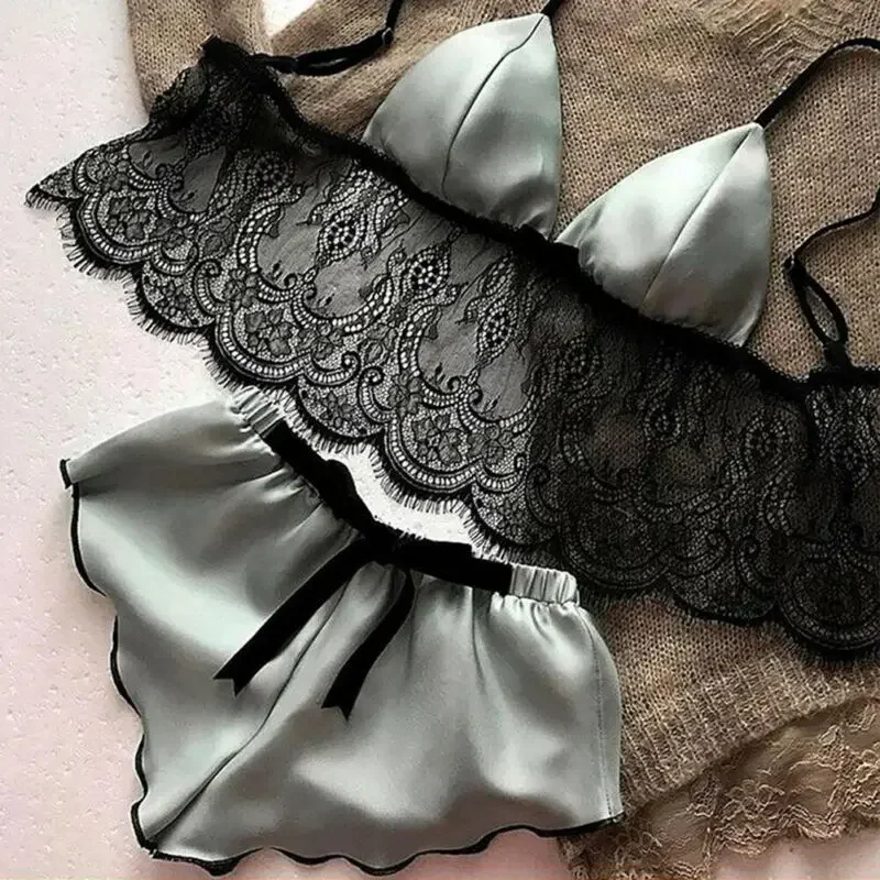 Women's Underwear Sexy Silk Sa - Lace Bralette Set บทวิจารณ์และราคา