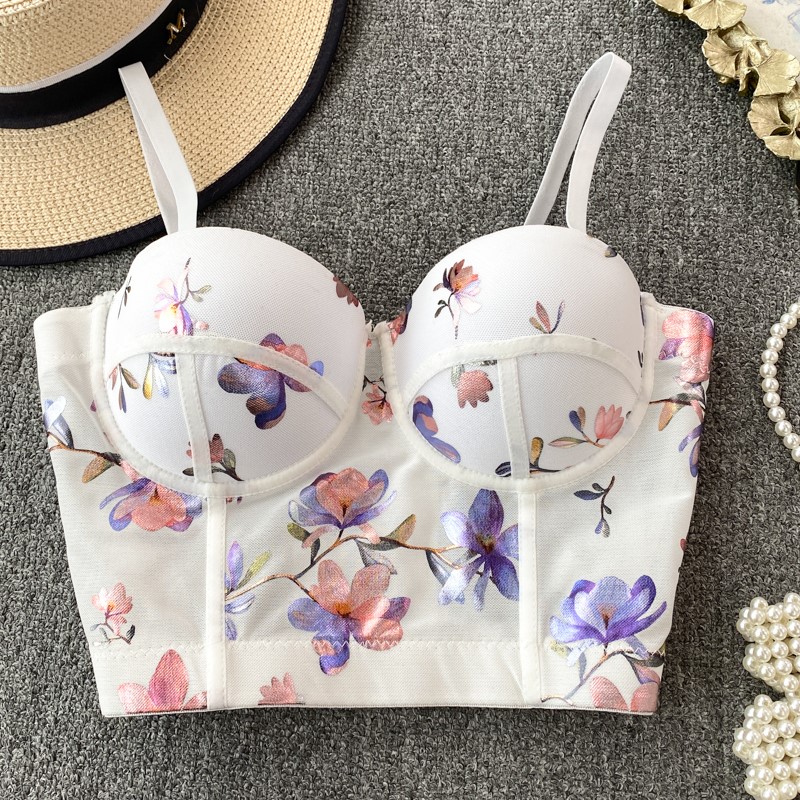 Women Sexy Floral printed Cors - Cotton Bra Everyday บทวิจารณ์และราคา
