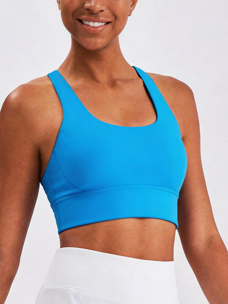 New Women's Solid Color High I - Sports Bra Racerback บทวิจารณ์และราคา