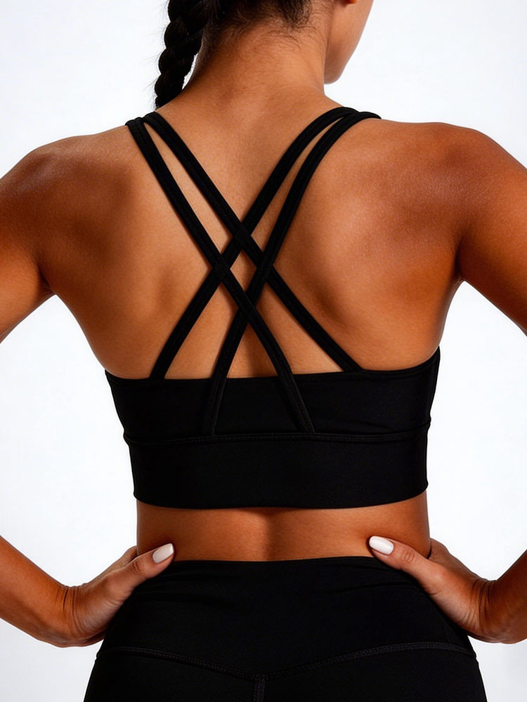 New Women's Solid Color High I - Sports Bra Racerback บทวิจารณ์และราคา