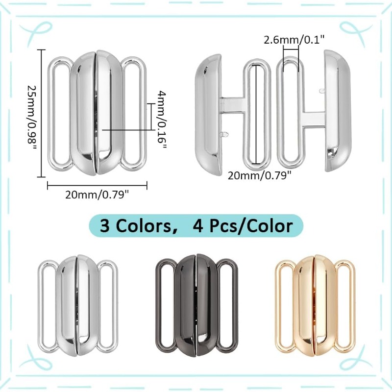 12 Sets 3 Colors Front Closing - Nursing Bra Clip บทวิจารณ์และราคา