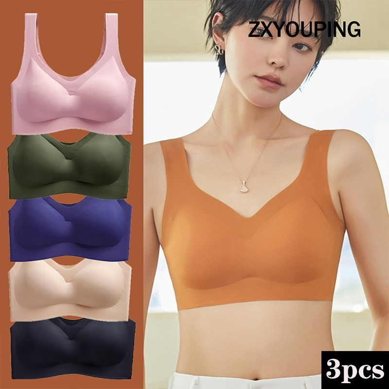 3PCS Sexy Sports Bra Seamless  - Cotton Bra Everyday บทวิจารณ์และราคา
