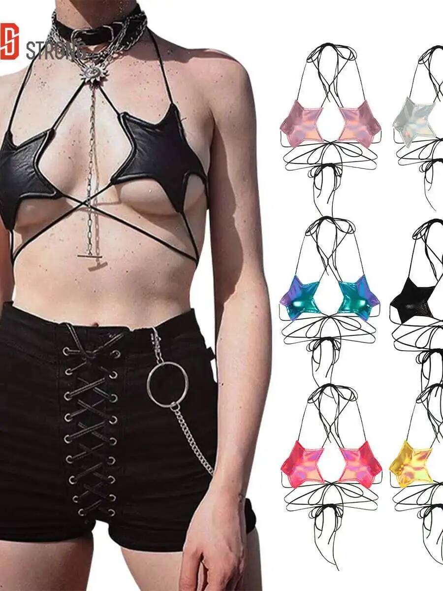 Women's Metallic Star Bra Top  - Lace Bralette Set บทวิจารณ์และราคา