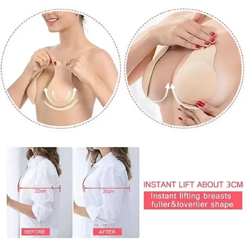 1Pair Self Adhesive Silicone S - Strapless Bra Adhesive บทวิจารณ์และราคา