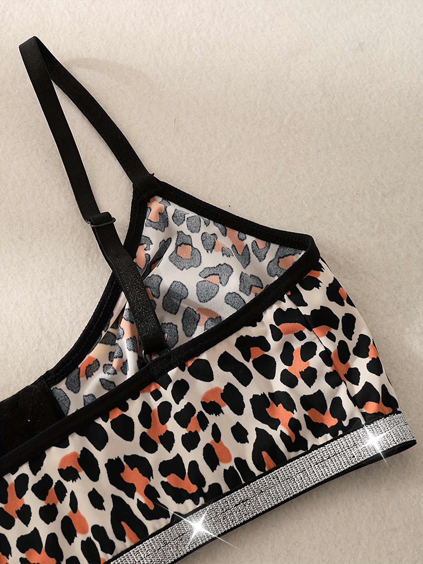 1pc Women's Leopard Print Wire - Wirefree Bra Comfort บทวิจารณ์และราคา