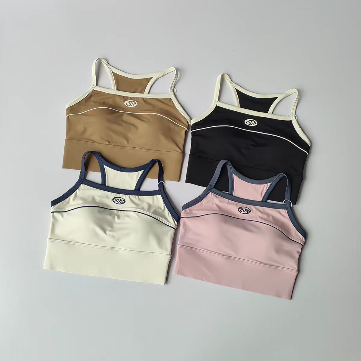 Women Color Block Sports Bra w - Plunge Bra Push Up บทวิจารณ์และราคา