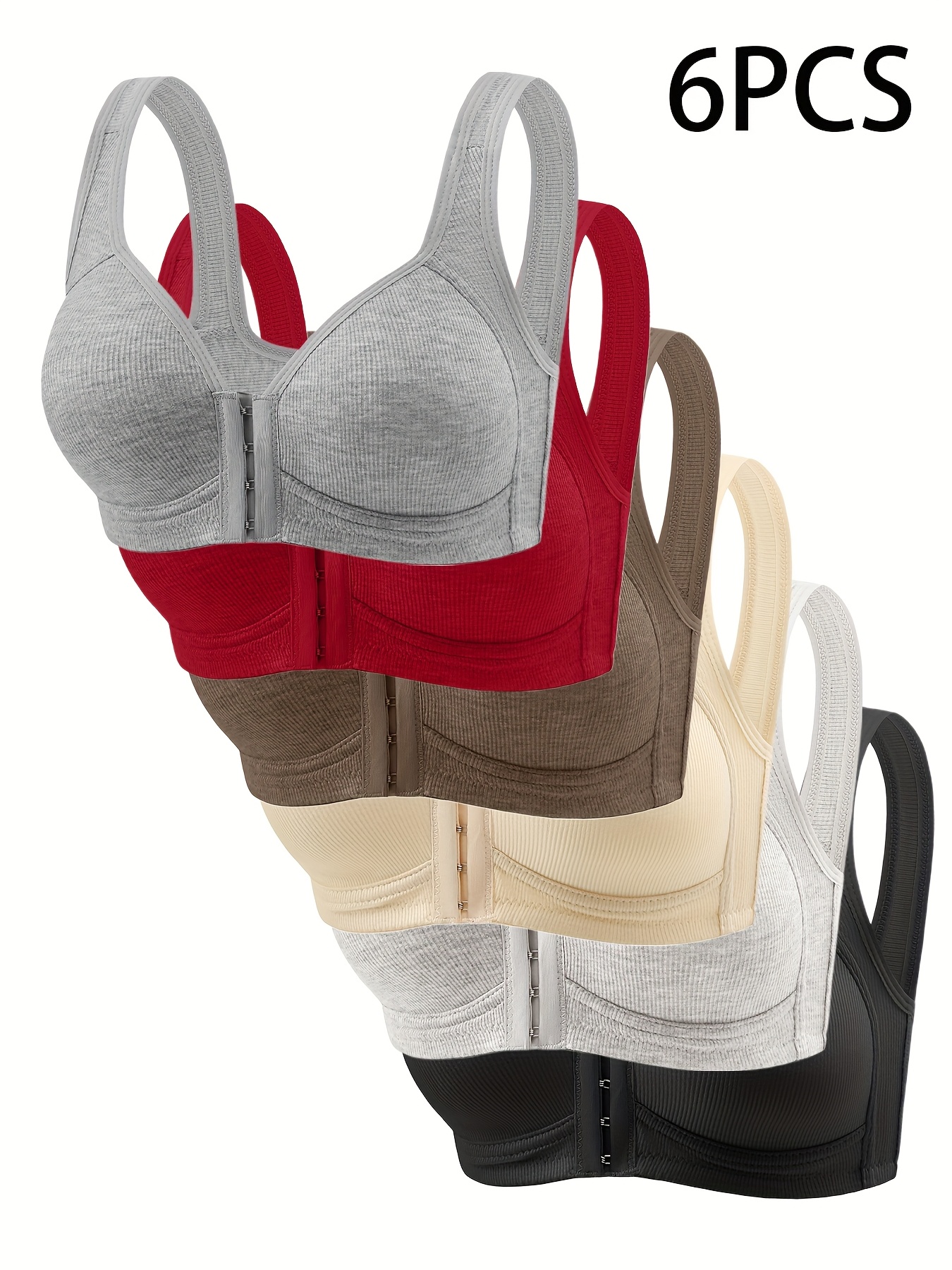 6-Pack Women's Elegant Wire-Fr - Wirefree Bra Comfort บทวิจารณ์และราคา