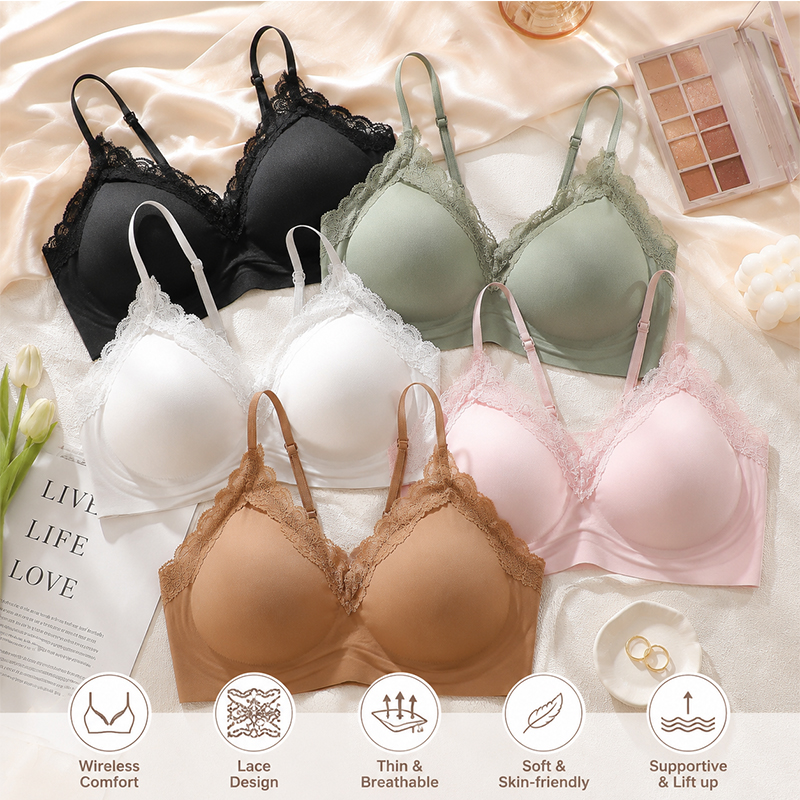 Wire Free Seamless Bralette fo - Sleep Bra Bralette บทวิจารณ์และราคา