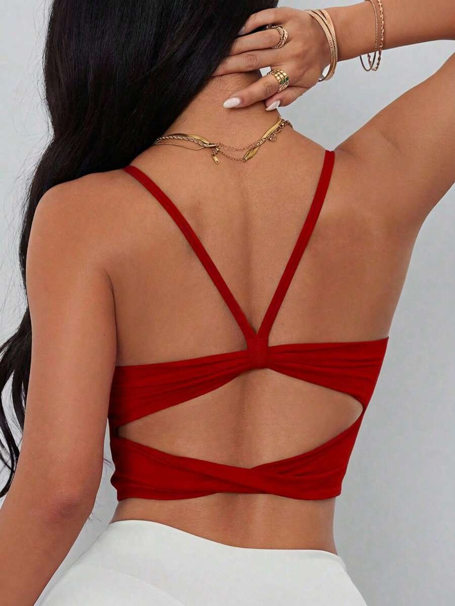 Womens Criss-Cross Strap Racer - Sports Bra Racerback บทวิจารณ์และราคา