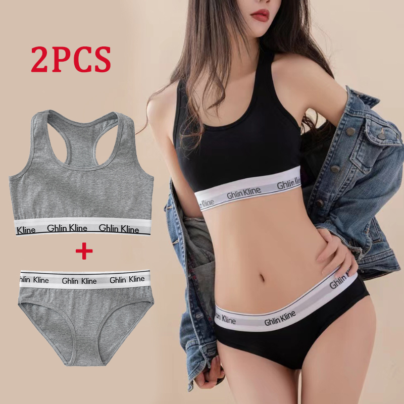 2PCS Ghlin Kline Underwear wit - T Shirt Bra Seamless บทวิจารณ์และราคา