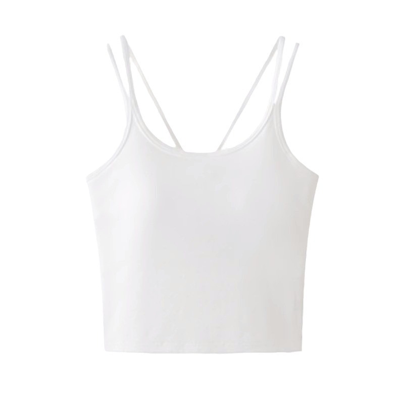 Crop Top Women Sexy Sleeveless - T Shirt Bra Seamless บทวิจารณ์และราคา