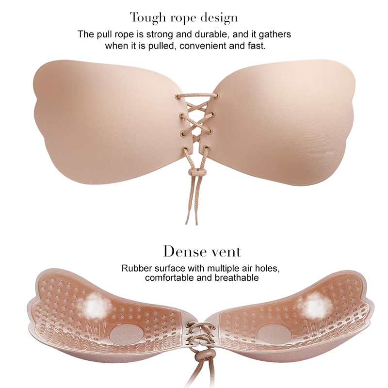 1/2 Pairs Women Summer Backles - Strapless Bra Adhesive บทวิจารณ์และราคา