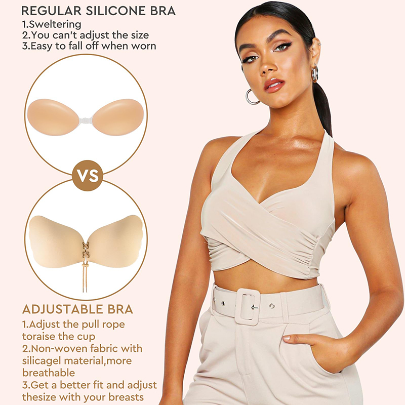1/2 Pairs Women Summer Backles - Strapless Bra Adhesive บทวิจารณ์และราคา