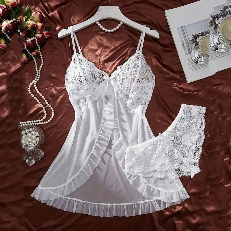 Soft Sheer Nighty Pajamas Hots - Sheer Mesh Bra บทวิจารณ์และราคา