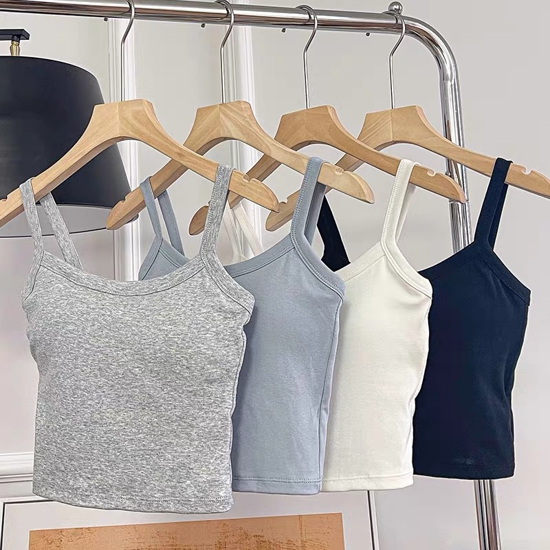 Crop Top Women Sexy Sleeveless - T Shirt Bra Seamless บทวิจารณ์และราคา