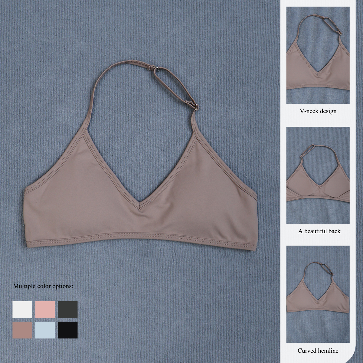 Women's Summer Halter Neck Pad - Sports Bra Racerback บทวิจารณ์และราคา