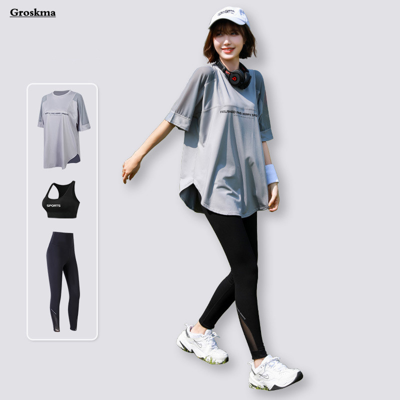 Mesh Loose T Shirt+Bra+Legging - T Shirt Bra Seamless บทวิจารณ์และราคา