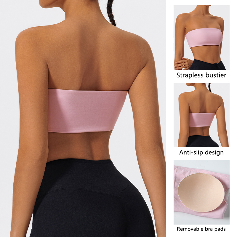 Strapless Sports Bra Gym Crop  - Sports Bra Racerback บทวิจารณ์และราคา