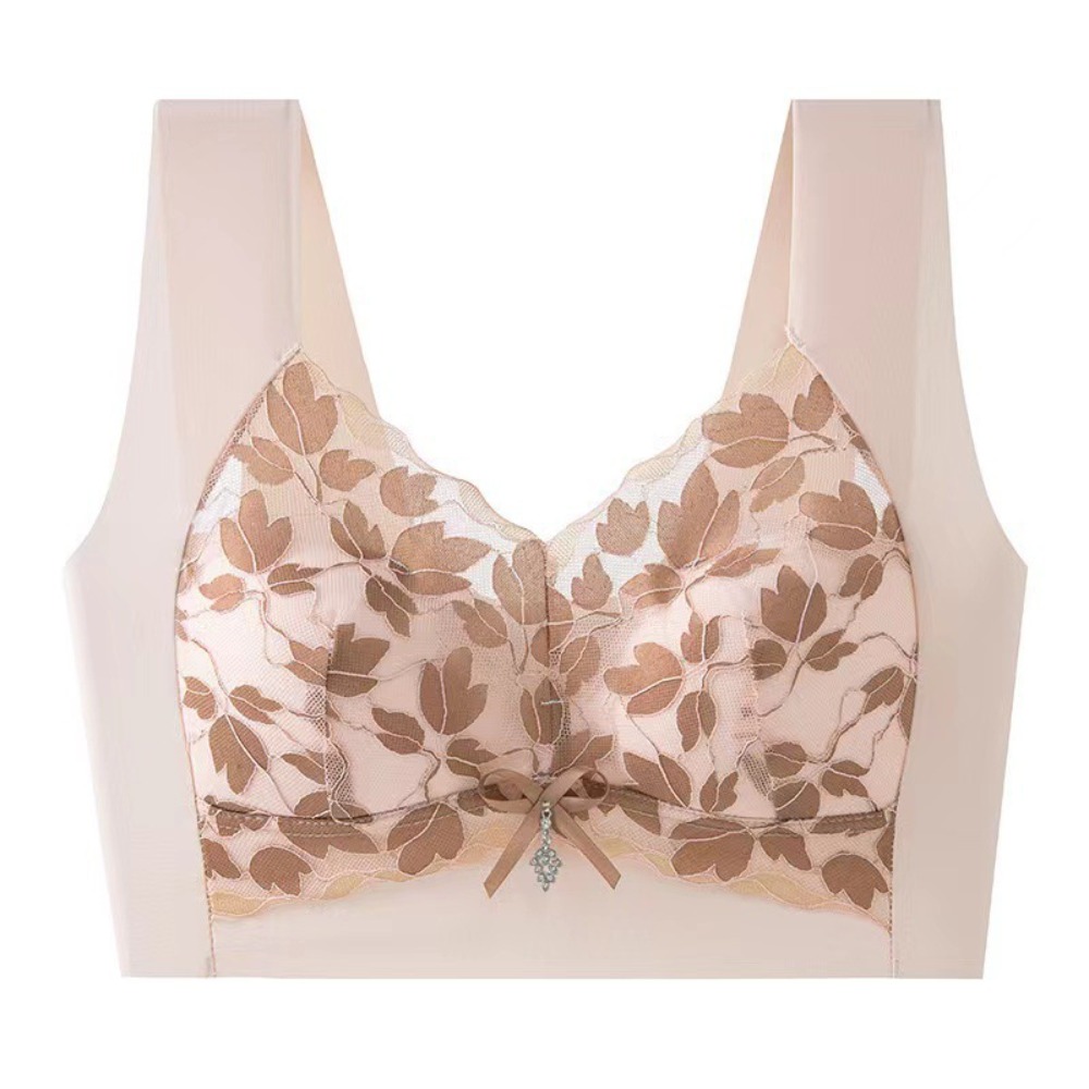 Comfortable Leaf Lace Deep V B - Wirefree Bra Comfort บทวิจารณ์และราคา