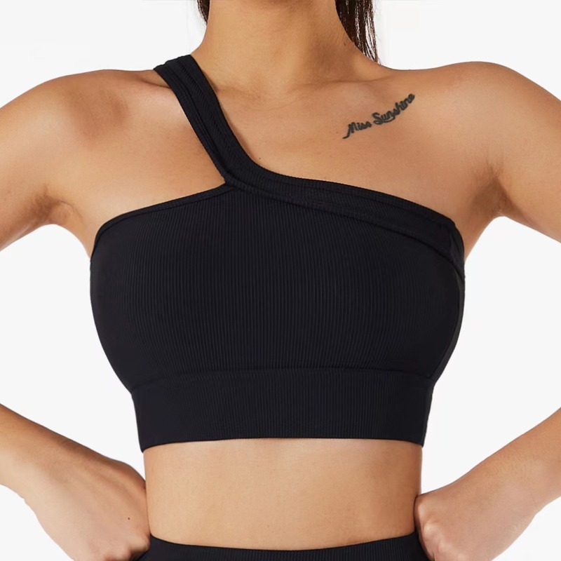 Women Single Shoulder Sexy Yog - T Shirt Bra Seamless บทวิจารณ์และราคา