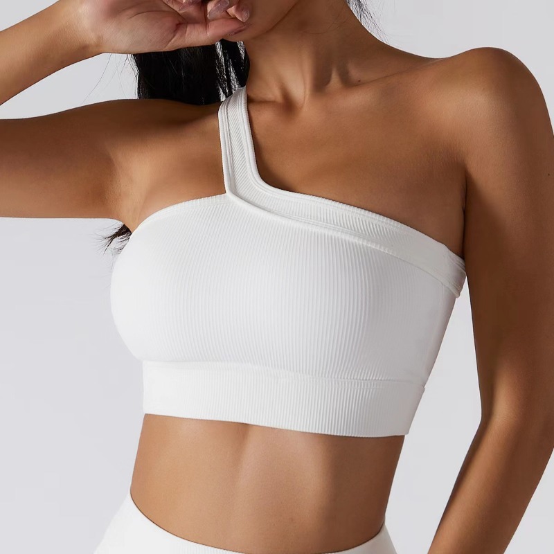 Women Single Shoulder Sexy Yog - T Shirt Bra Seamless บทวิจารณ์และราคา