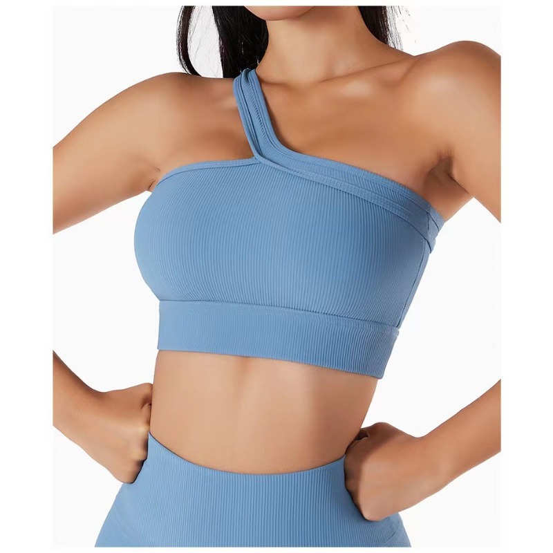 Women Single Shoulder Sexy Yog - T Shirt Bra Seamless บทวิจารณ์และราคา