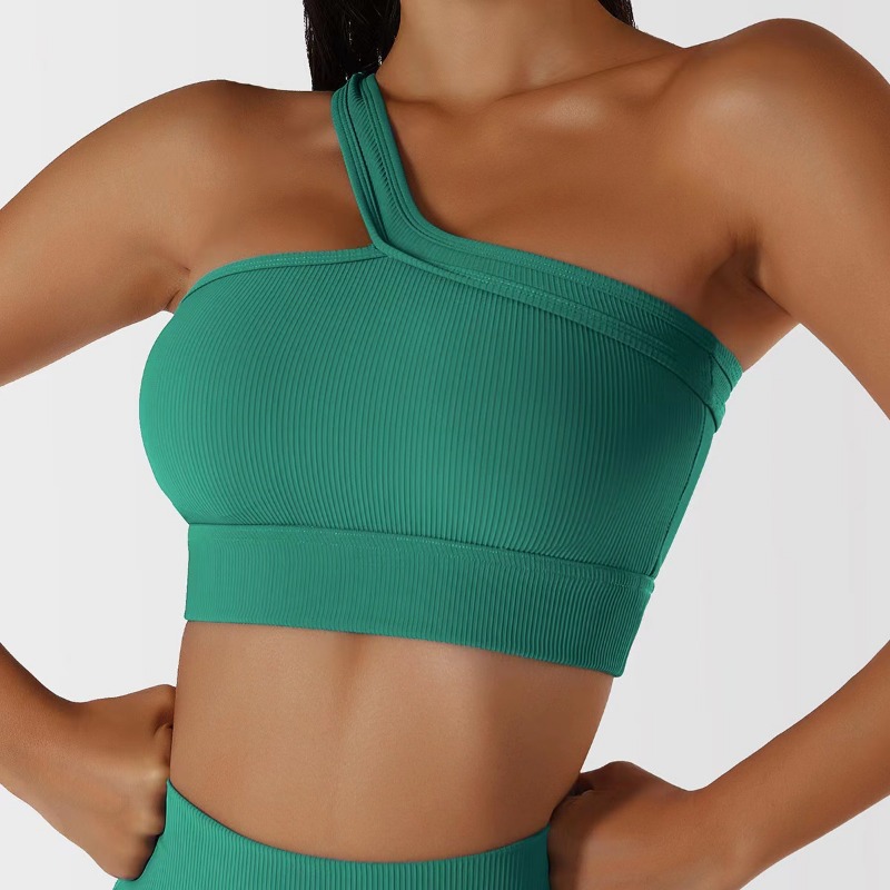 Women Single Shoulder Sexy Yog - T Shirt Bra Seamless บทวิจารณ์และราคา