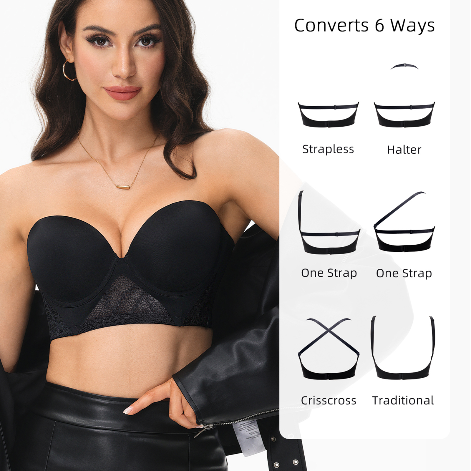 New Women Bras Everyday Sexy T - Convertible Bra Multiway บทวิจารณ์และราคา