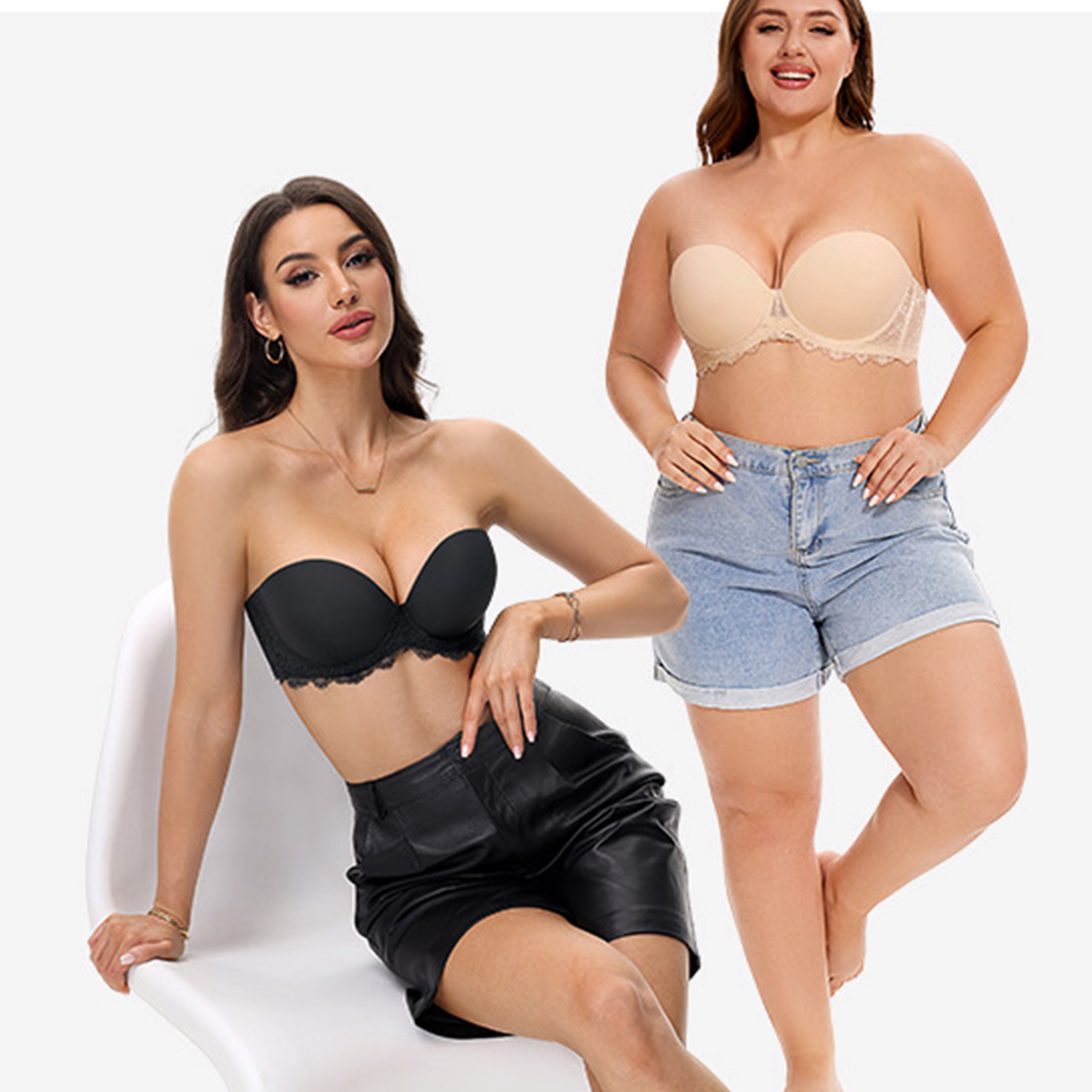 New Plus Size Sexy Strapless P - Convertible Bra Multiway บทวิจารณ์และราคา
