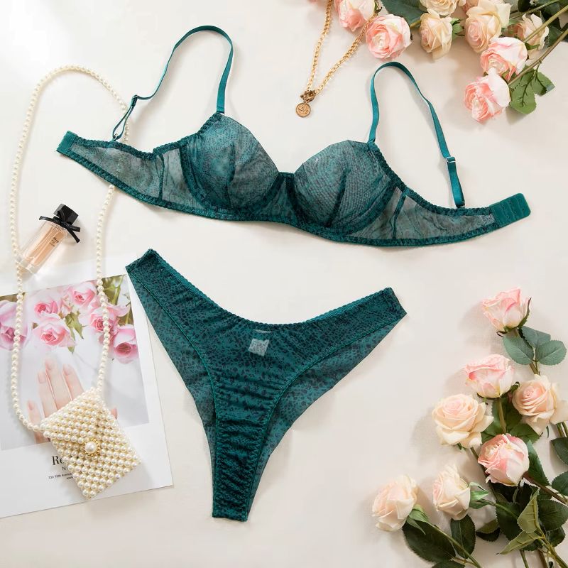 2pcs/Set Woman Lingerie Gather - Sheer Mesh Bra บทวิจารณ์และราคา