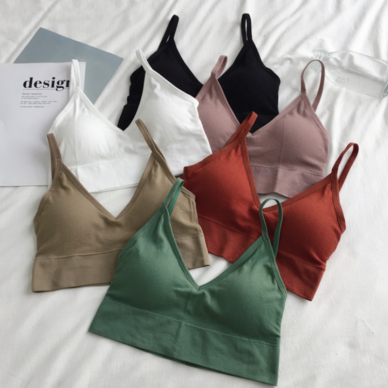 Women Sexy Crop Tops Bra Tube  - T Shirt Bra Seamless บทวิจารณ์และราคา