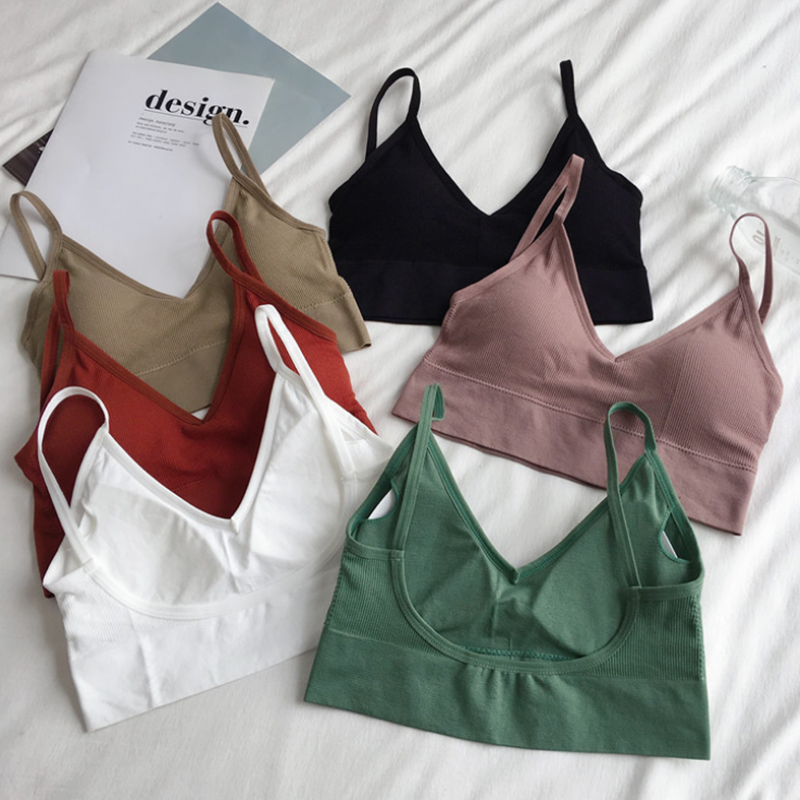 Women Sexy Crop Tops Bra Tube  - T Shirt Bra Seamless บทวิจารณ์และราคา