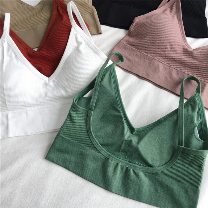 Women Sexy Crop Tops Bra Tube  - T Shirt Bra Seamless บทวิจารณ์และราคา