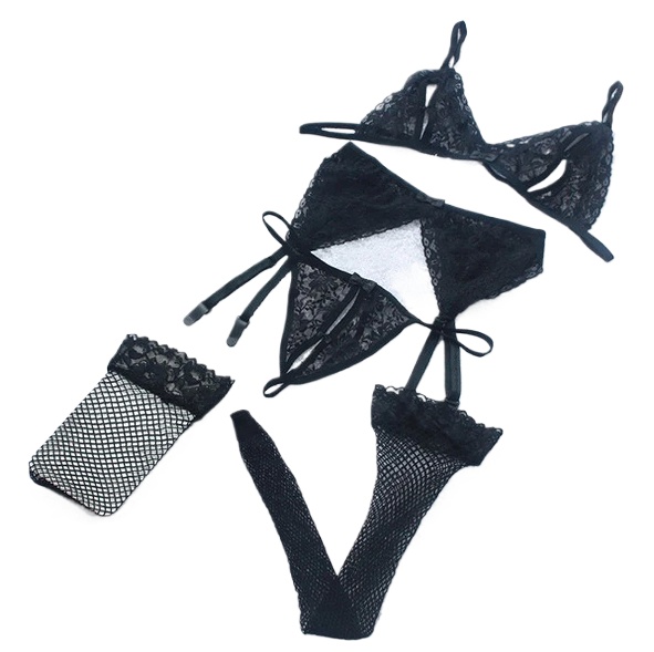 Lace Women Lingerie Set 4 Pcs  - Lace Bralette Set บทวิจารณ์และราคา