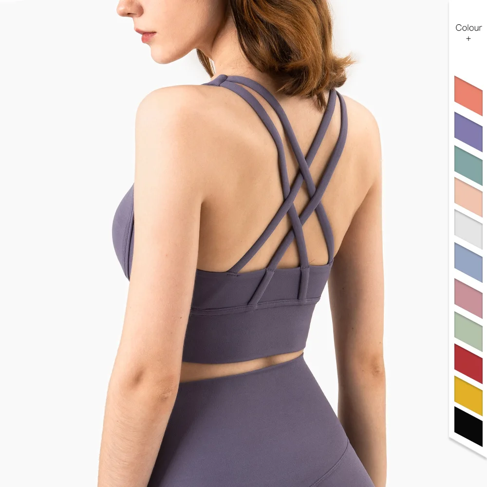 Summer Fashion Cross Back Wome - Sports Bra Racerback บทวิจารณ์และราคา