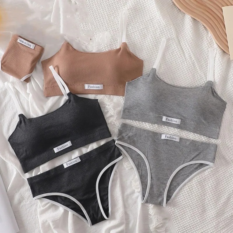 Women Cotton Seamless Bras Set - Cotton Bra Everyday บทวิจารณ์และราคา