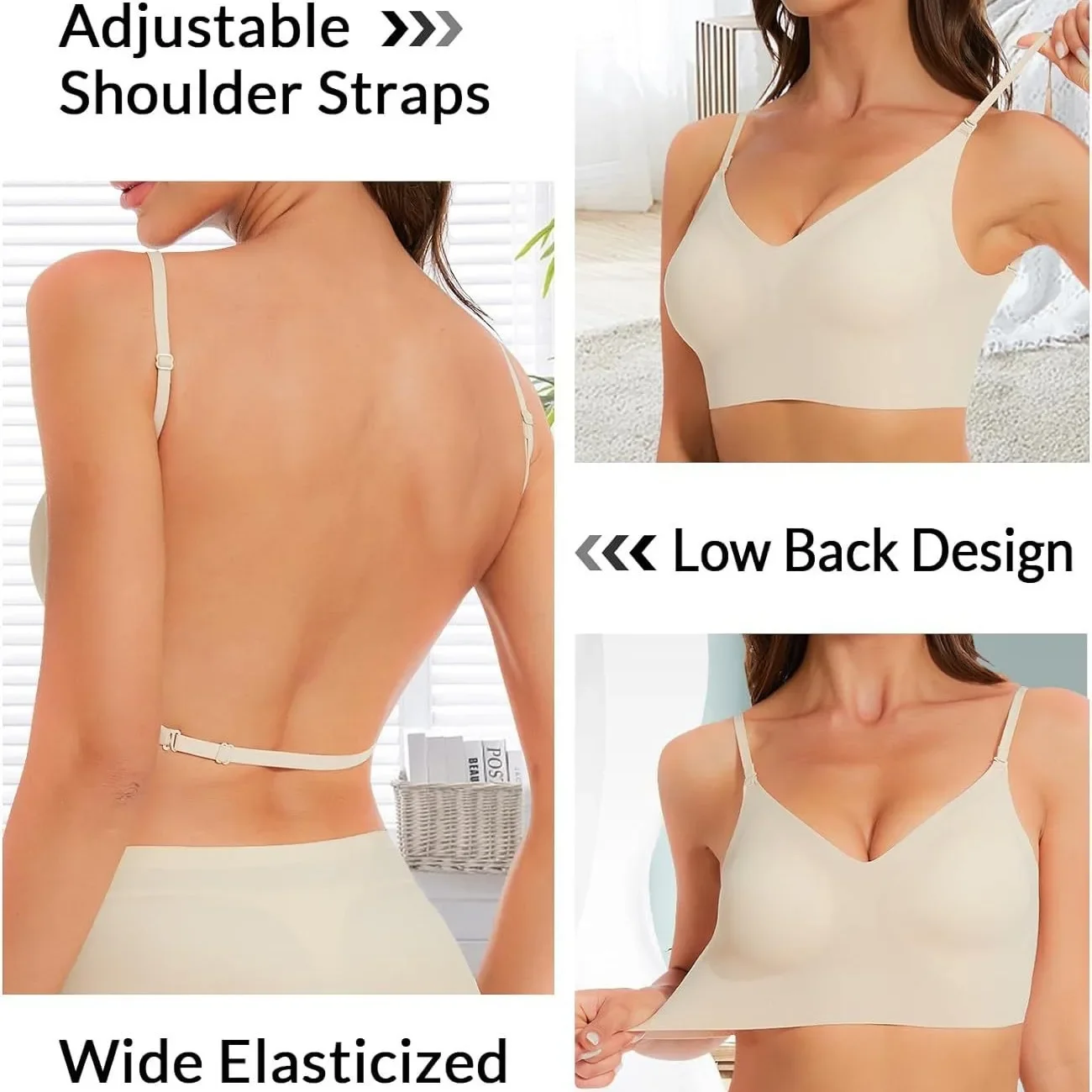 Top RatedSeamlLow Back Bra Sup - Convertible Bra Multiway บทวิจารณ์และราคา