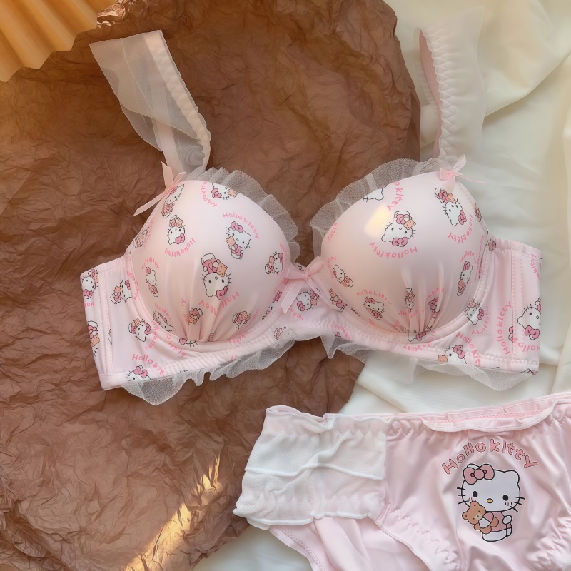 Sanrio Cute Japanese Bra Hello - Lace Bralette Set บทวิจารณ์และราคา